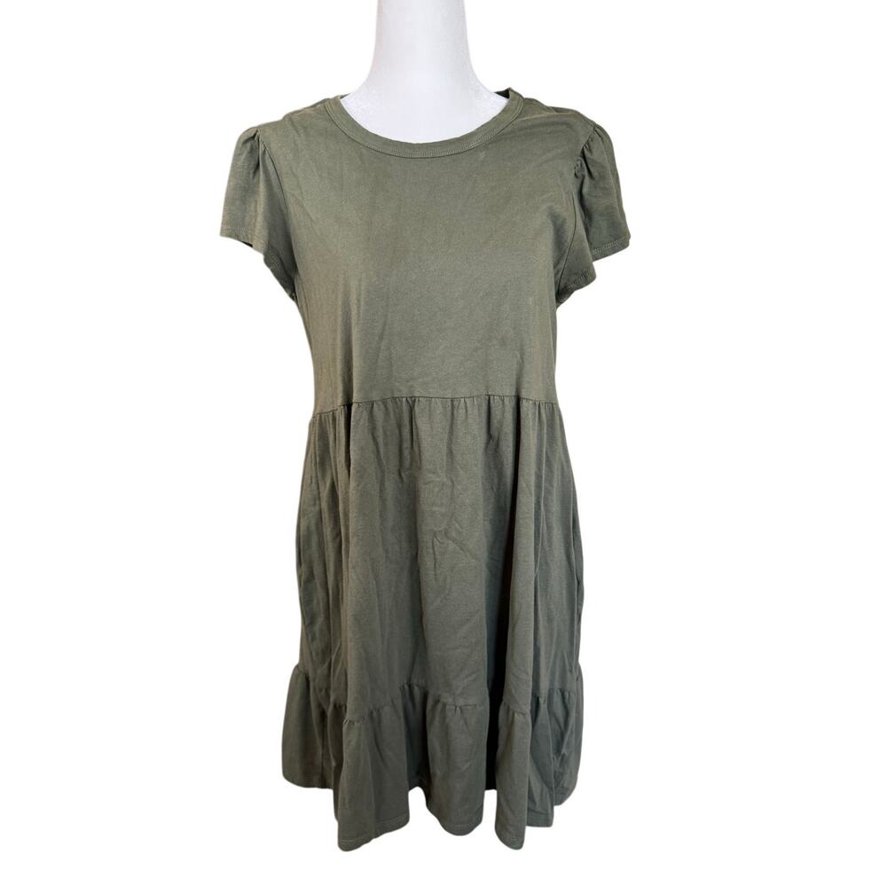 Time and Tru Olive Green T Shirt Dress w Pockets Women’s Medium